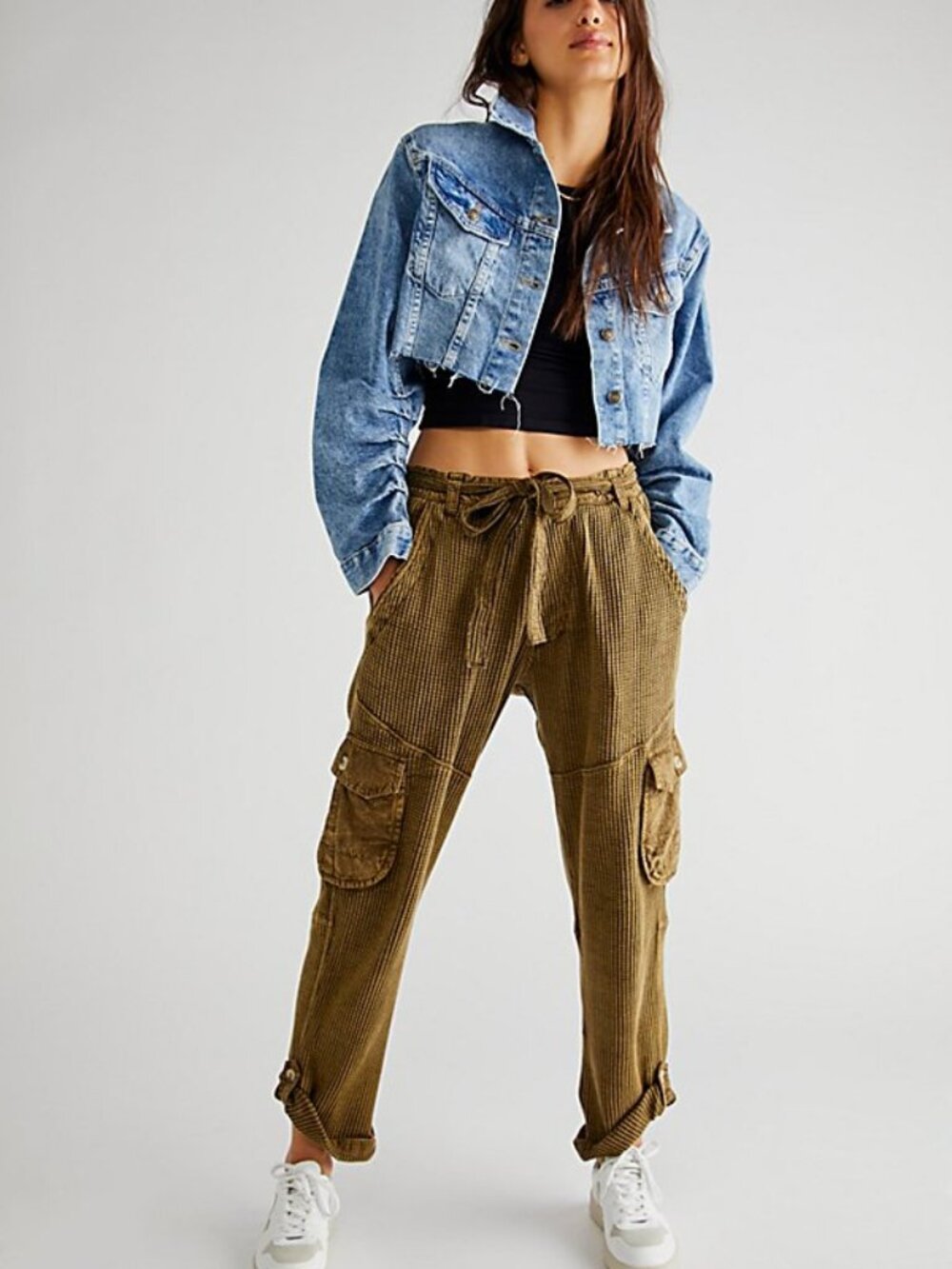 Free People FP One - Waffle/Thermal Frankie Pants XS in Olive